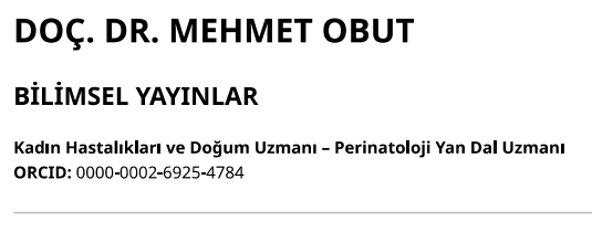 BİLİMSEL YAYINLAR